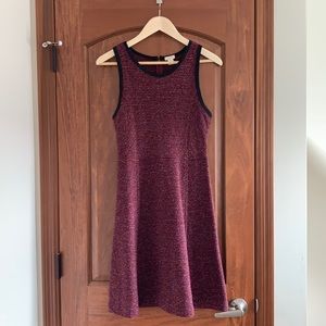 J Crew Knit Tweed Dress in burgundy, size 6